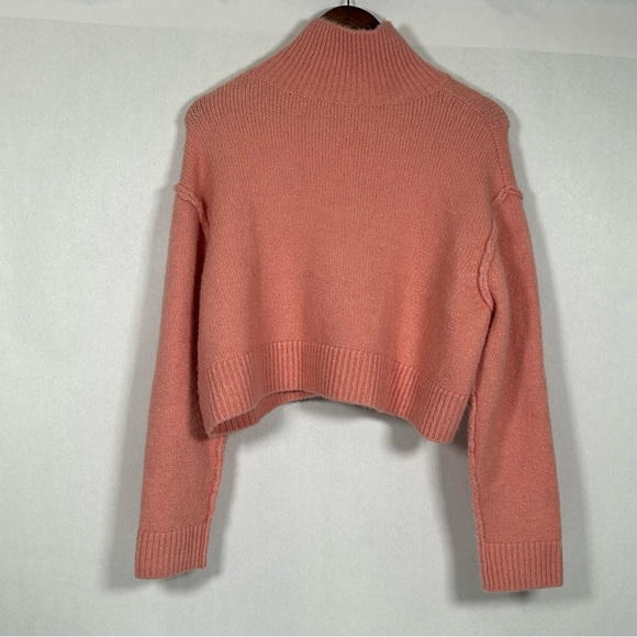 Zara Coral Turtleneck Cropped Sweater - Picture 2 of 9